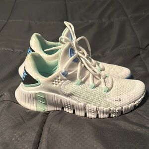 Nike White and Blue Sneakers Lightweight Design